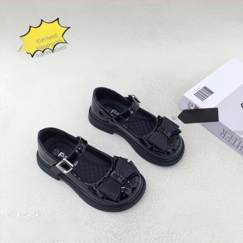 Gyerekeknek iskolai cipő, brit stílus, felsőrész mikrofibra bőrből, Velcro-zár, PU talpbetét, TPR talp