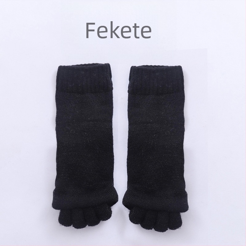 Jóga ötujjú zoknik, csúszásmentes, középmagas, akril rost, uniszex