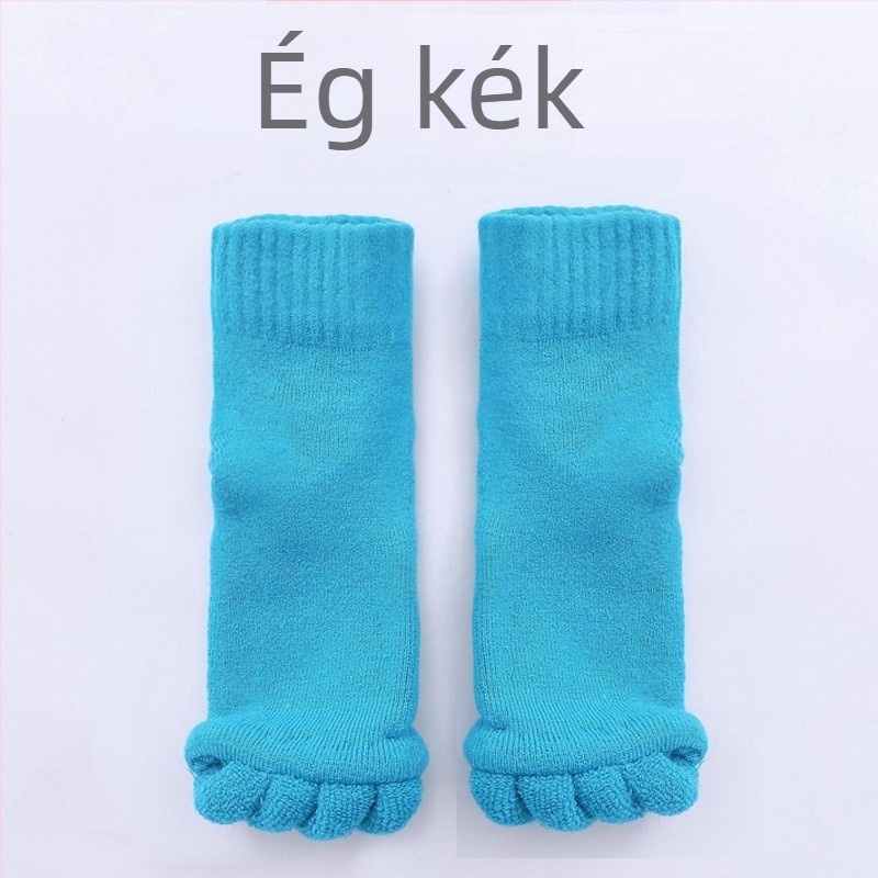 Jóga ötujjú zoknik, csúszásmentes, középmagas, akril rost, uniszex