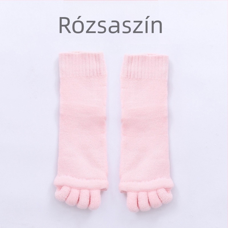 Jóga ötujjú zoknik, csúszásmentes, középmagas, akril rost, uniszex