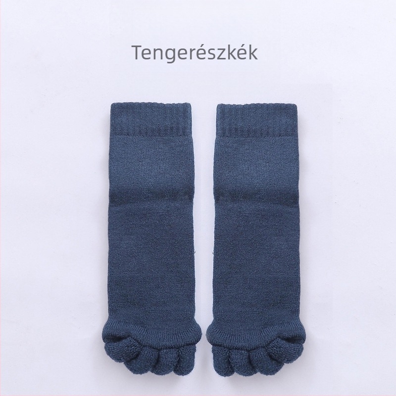 Jóga ötujjú zoknik, csúszásmentes, középmagas, akril rost, uniszex