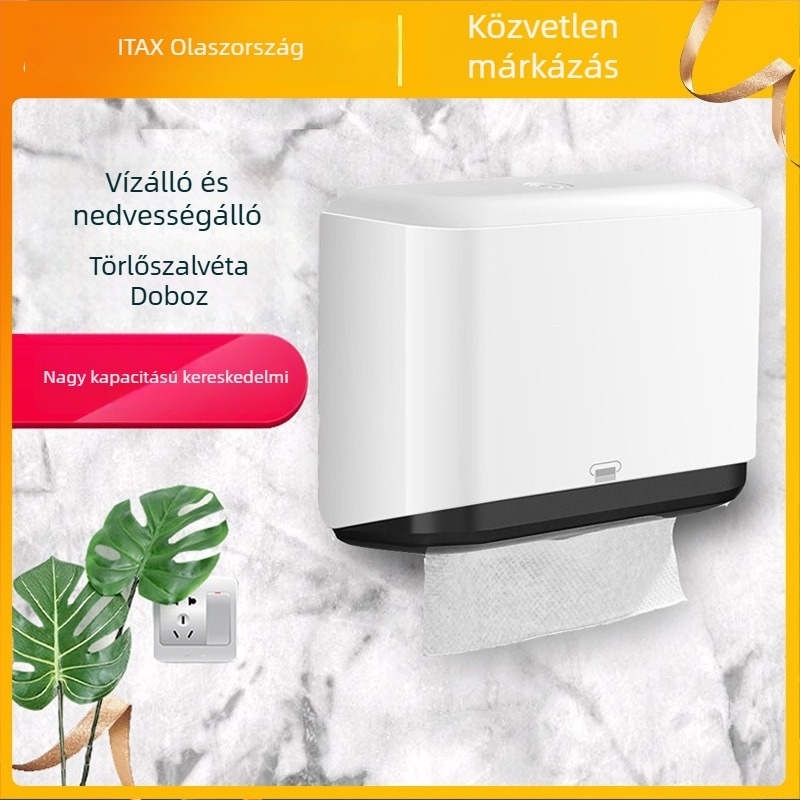 Fürdőszobai vécépapírtartó – vízálló, modern minimál stílus, 20 darabos készlet, testreszabható logó, levehető papírtörlő