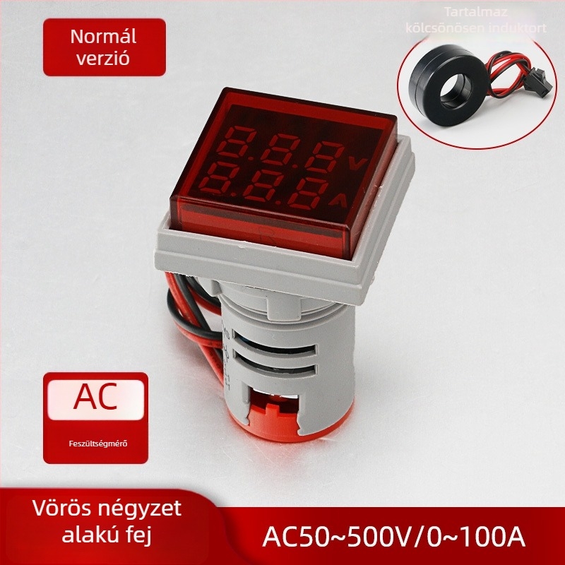 LED digitális kijelzős áram- és feszültségmérő, kettős kijelzés