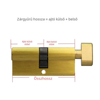 Ajtózár cilindere, teljes réz, modell 8150, nagy tök alakú dizájn, Xin Pinfa márka, modern minimál stílus, 2 díszítő kulcs + 6 alapkulcs