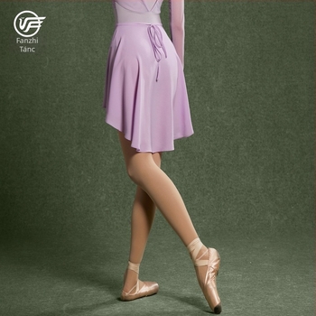 Balett gyakorló ruha szalaggal, egy darabból álló, félhosszú szoknya chiffonból, sűrű chiffon, 100% poliészter, táncruha felnőtt nőknek