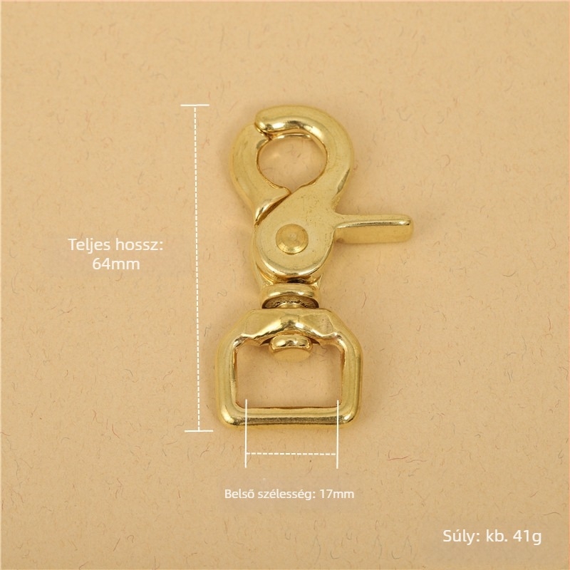 Réz bőrönd hardver BLX-004: sorozat BLX, márka Smooth Xing, dog buckle, négylemezes láncfog, lobster clasp, kézzel készített bőrönd-kiegészítők