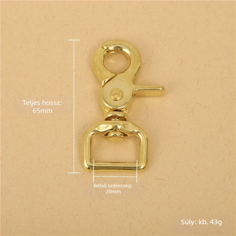 Réz bőrönd hardver BLX-004: sorozat BLX, márka Smooth Xing, dog buckle, négylemezes láncfog, lobster clasp, kézzel készített bőrönd-kiegészítők