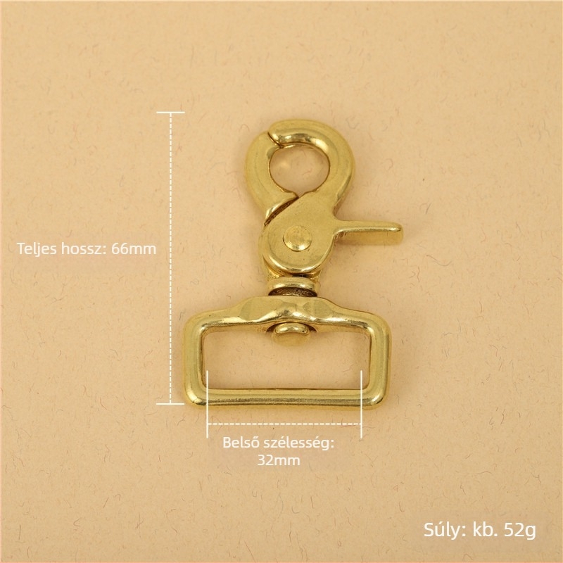 Réz bőrönd hardver BLX-004: sorozat BLX, márka Smooth Xing, dog buckle, négylemezes láncfog, lobster clasp, kézzel készített bőrönd-kiegészítők