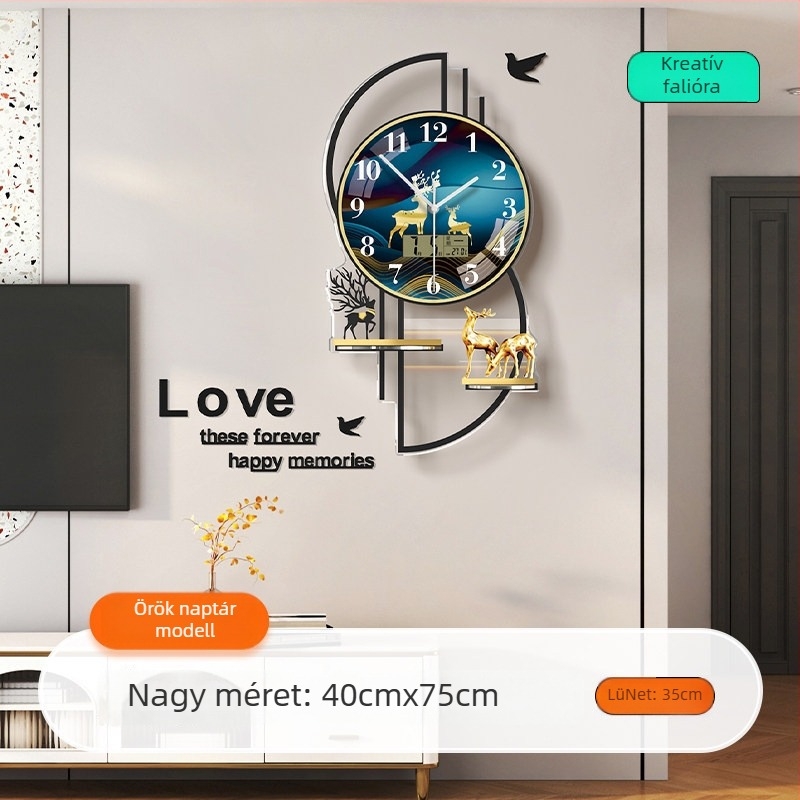 Mestida fali óra – nordic stílus, mutató kijelző, sweep mozgású, akril tok, akril számlap, elemmel működik