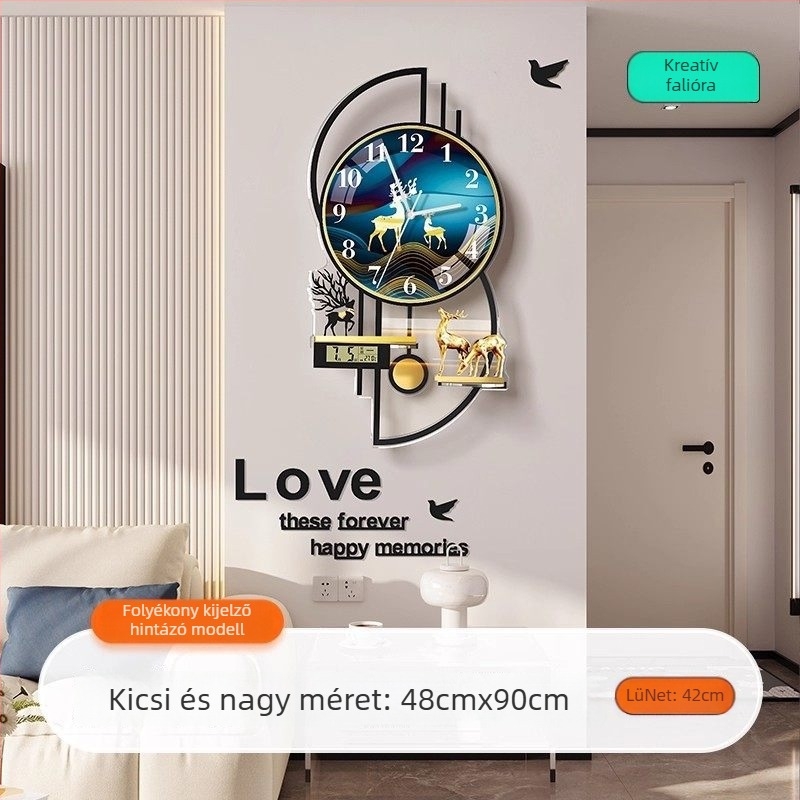 Mestida fali óra – nordic stílus, mutató kijelző, sweep mozgású, akril tok, akril számlap, elemmel működik