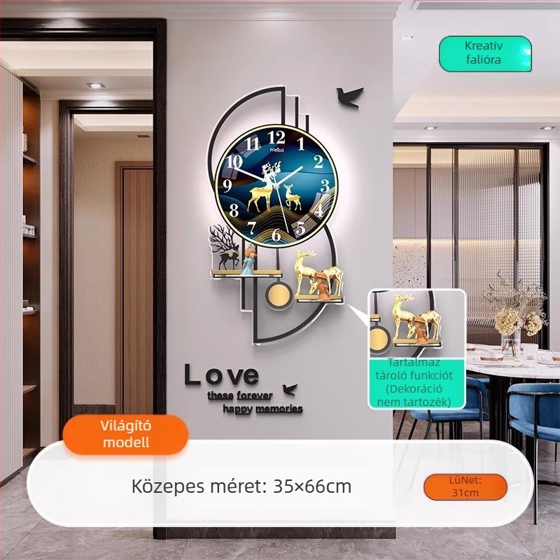 Mestida fali óra – nordic stílus, mutató kijelző, sweep mozgású, akril tok, akril számlap, elemmel működik