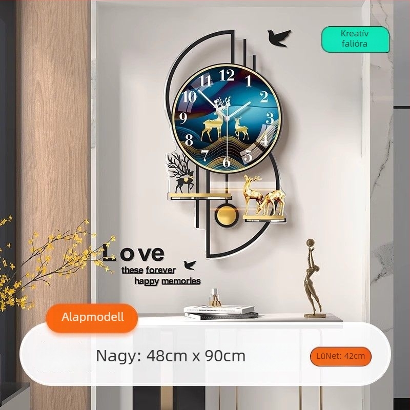 Mestida fali óra – nordic stílus, mutató kijelző, sweep mozgású, akril tok, akril számlap, elemmel működik