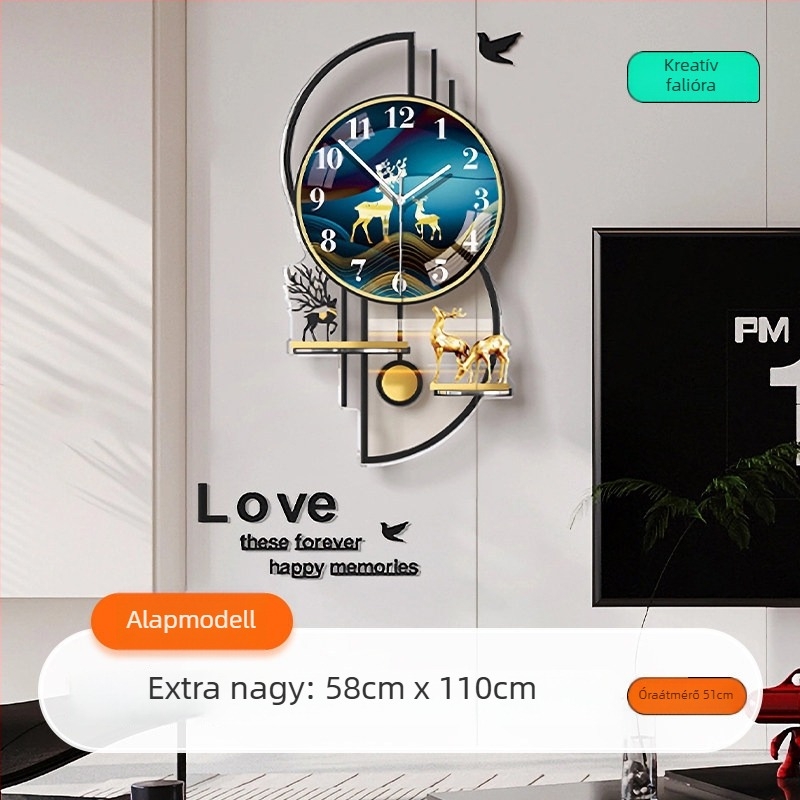 Mestida fali óra – nordic stílus, mutató kijelző, sweep mozgású, akril tok, akril számlap, elemmel működik