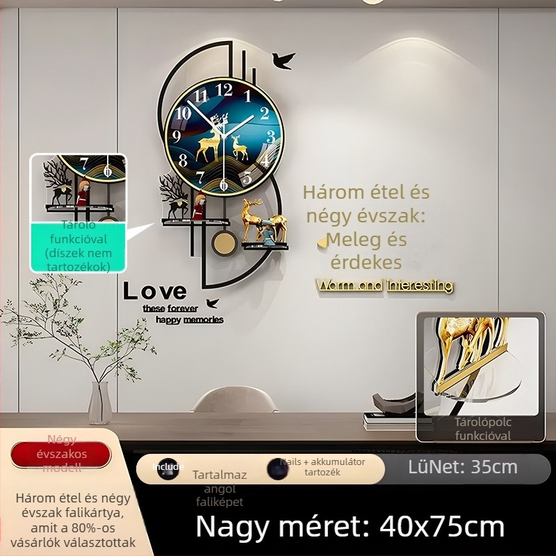 Mestida fali óra – nordic stílus, mutató kijelző, sweep mozgású, akril tok, akril számlap, elemmel működik