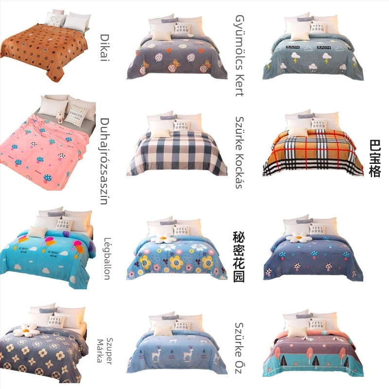 Moju vastag korall plüss pléd – geometriai minta, poliészter, 240 g, testre szabható, tavasz-ősz