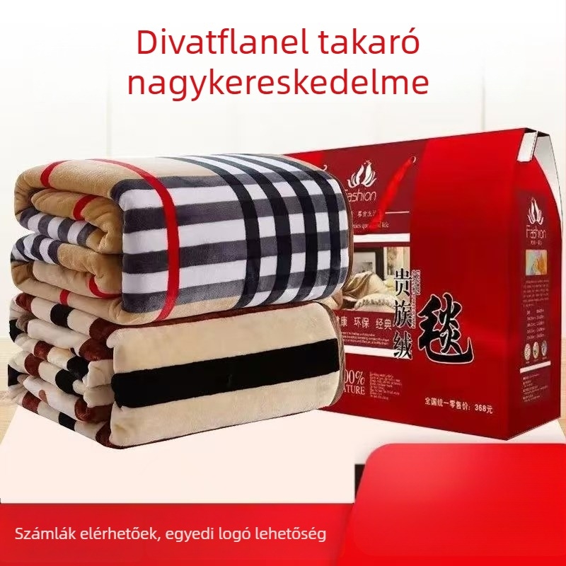 Moju vastag korall plüss pléd – geometriai minta, poliészter, 240 g, testre szabható, tavasz-ősz