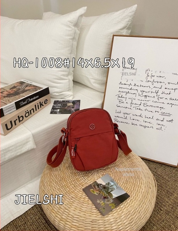 Jelang Mini Crossbody Telefon Táska – Külső Nylon, Belső Poliészter, Vízálló, Függőleges Négyszög Alak, Cipzárral Záródó