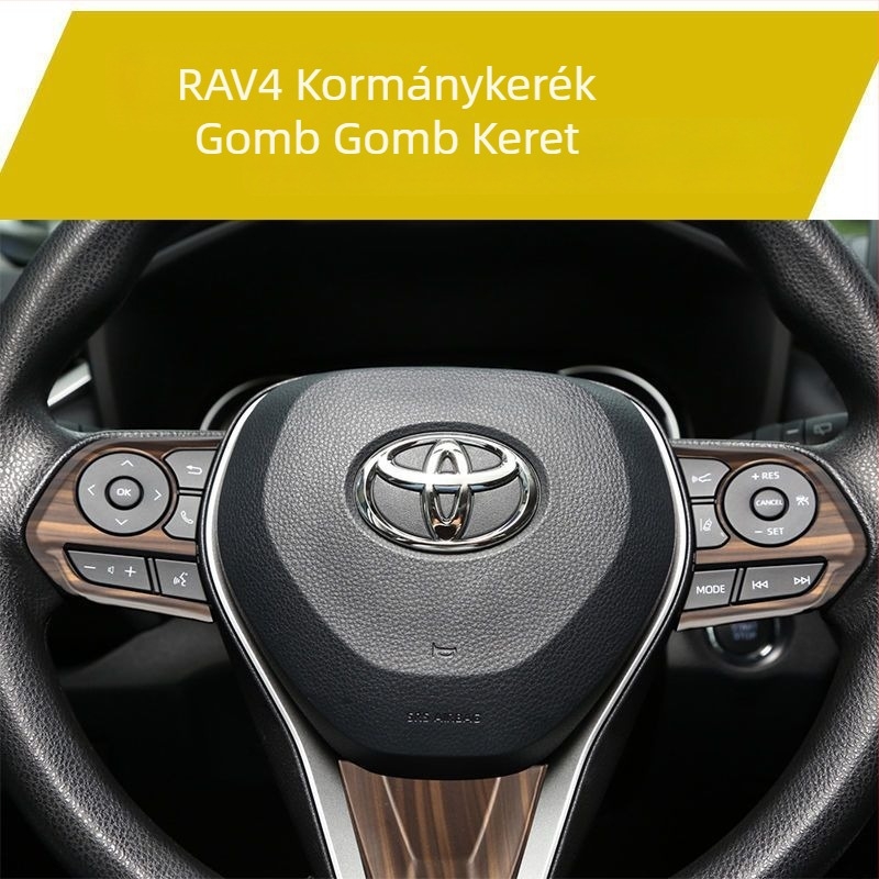 Faanyag textúrájú belső dekorációs készlet Toyota RAV4 Rongfang/Weilanda – burkolat a váltókar körül, díszítés a középkonzol légáramnyílásain és a kormánykeréken