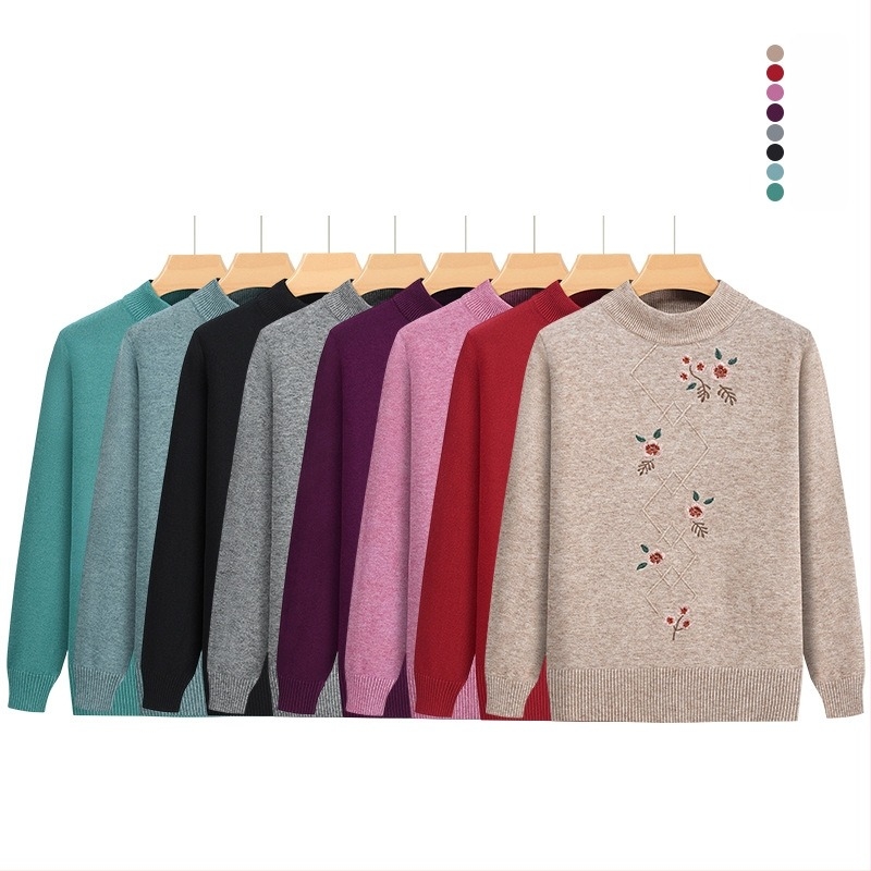 Félmagas gallérú pulóver, pamut-keverék anyag, hosszú ujjú, ≤30% poliészter, tavasz 2024, kínai stílus, irodalmi retro