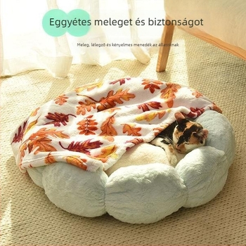 Textilből készült macskafészek – Négy évszakos melegség, vastag, rajzolt dizájn. Anyag: Szövet; Cél: Macska; Kategória: Macskafészek