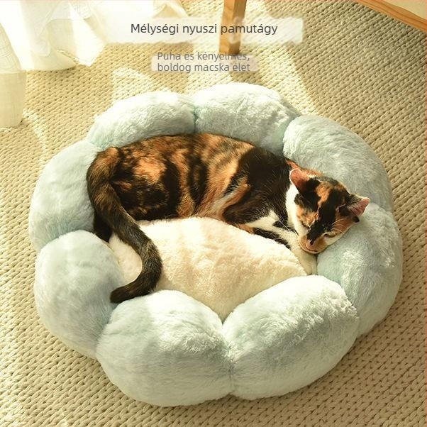 Textilből készült macskafészek – Négy évszakos melegség, vastag, rajzolt dizájn. Anyag: Szövet; Cél: Macska; Kategória: Macskafészek