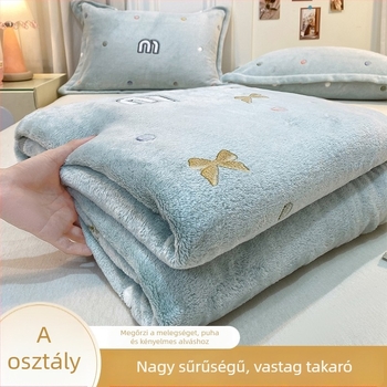 Korall- és tejfleece pléd, négy évszakos, egyszerű modern stílus, 300 g alatt