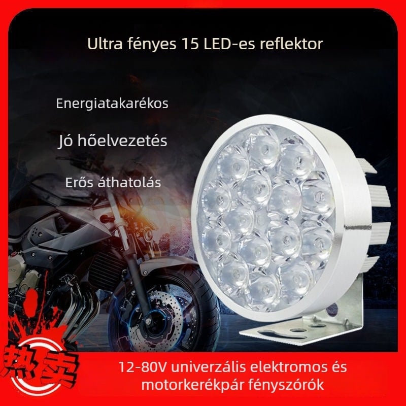 Motorkerékpár fényszóró izzó elektromos járművek és háromkerekűek számára, felújító spotlámpa, 1W, külső szerelés, izzócsere