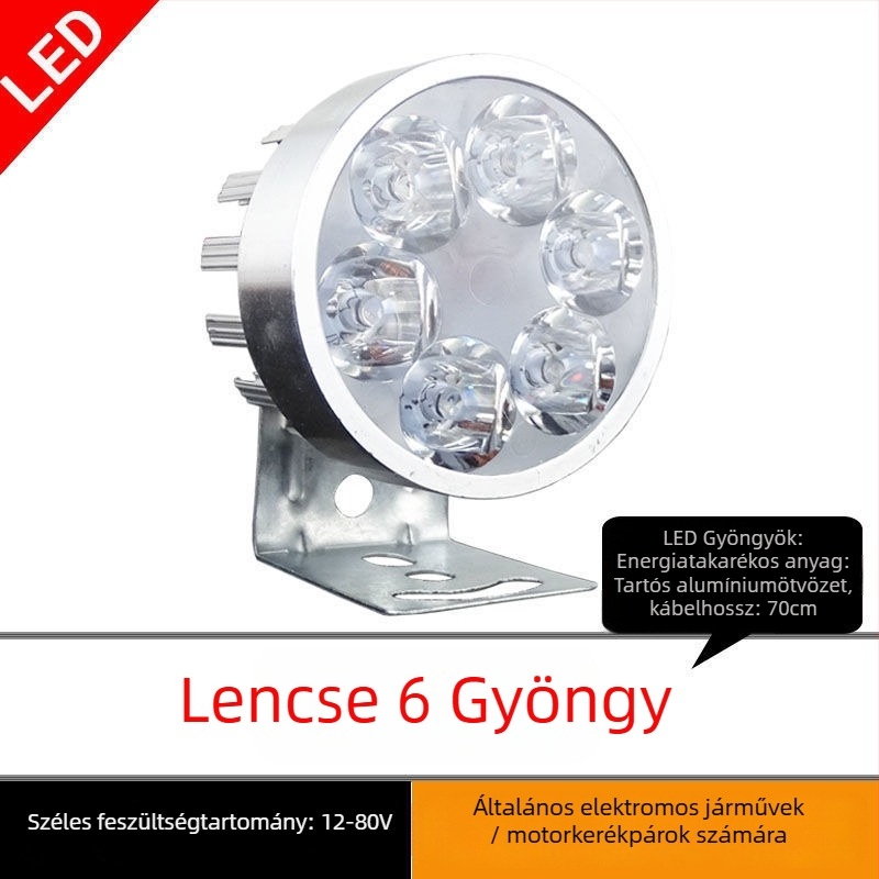 Motorkerékpár fényszóró izzó elektromos járművek és háromkerekűek számára, felújító spotlámpa, 1W, külső szerelés, izzócsere