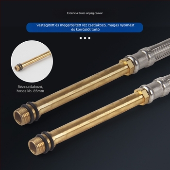 Bedi 304 rozsdamentes acél egyfejű kötegelt vízbevezető tömlő csaptelekhez, csavaros csatlakozás, 0-100°C