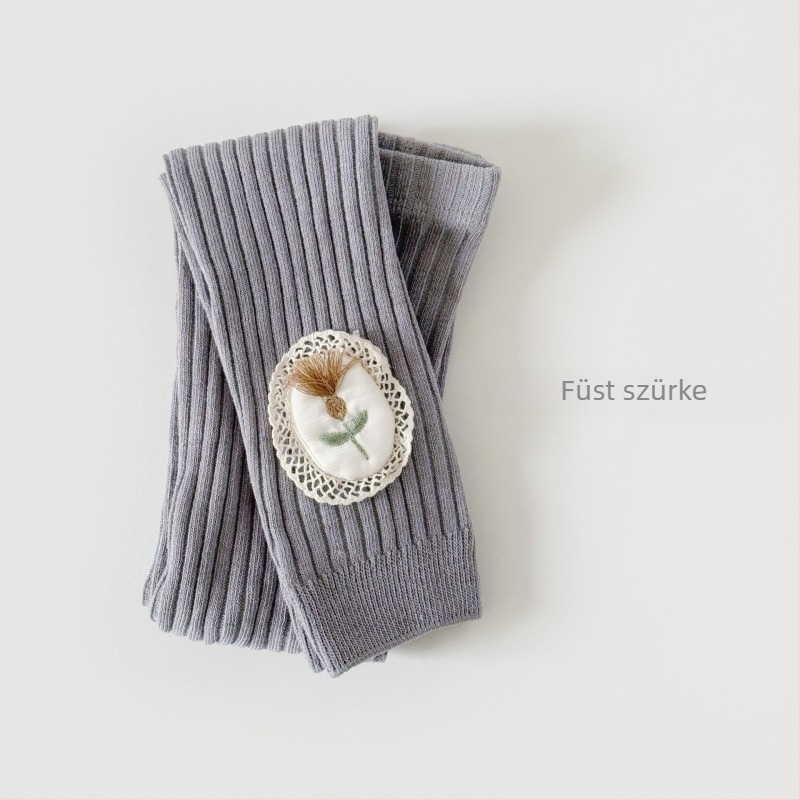 Lányoknak szóló leggings, tavasz–ősz, bokáig érő hossz, magas derekú, pamut, édes stílus