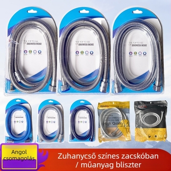 Rozsdamentes acél zuhanycső – megerősített, robusztus, hőálló, gyorskapcsoló, kézi szerelés (Nominális nyomás 1.6 MPa; Anyag: rozsdamentes acél; Csatlakozók: rozsdamentes acél)