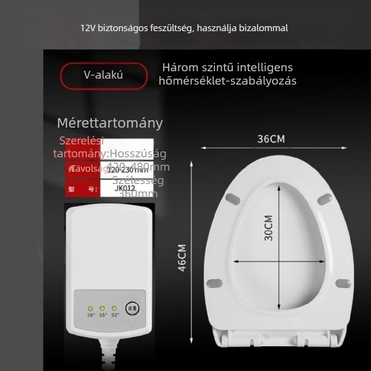 CE-tanúsítványú elektromos fűtésű vécéülés, hőmérséklet-szabályzás, UV-típus, azonnali fűtés, PP anyag