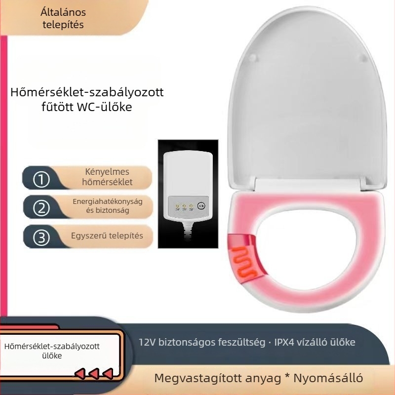 CE-tanúsítványú elektromos fűtésű vécéülés, hőmérséklet-szabályzás, UV-típus, azonnali fűtés, PP anyag
