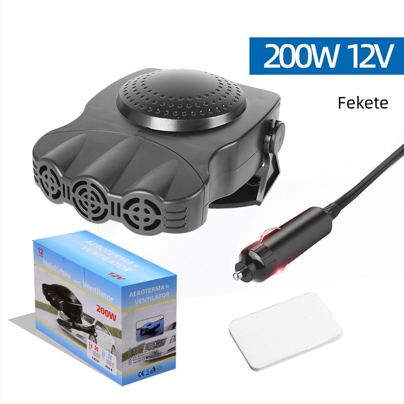 Személyautó fűtő BY-325, 12V/24V, 150-200W, ABS, meleg levegő a jegesedés ellen, három kimenet