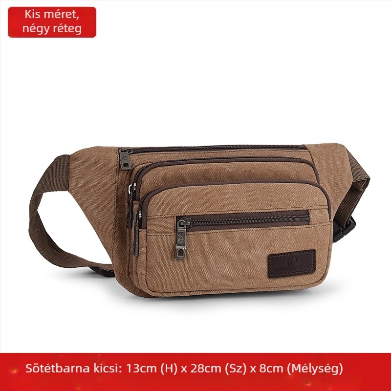 Férfi vászon övtáska, városi minimalist stílus, lélegző, ideális szabadidős utazásokhoz