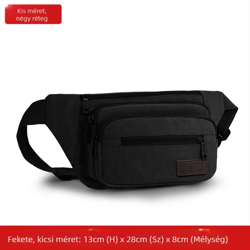 Férfi vászon övtáska, városi minimalist stílus, lélegző, ideális szabadidős utazásokhoz
