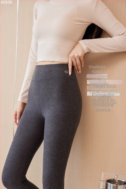 Giordani fleecével bélelt vastag leggings őszre–téli időszakra, spandex anyagból, melegen tart, egyenes szabású, mintázat: személy
