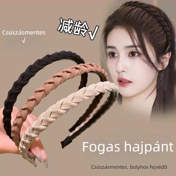 Textil hajpánt arcmosáshoz, kézzel készített, koreai stílusú, csúszásmentes fogazott kialakítású, nőknek