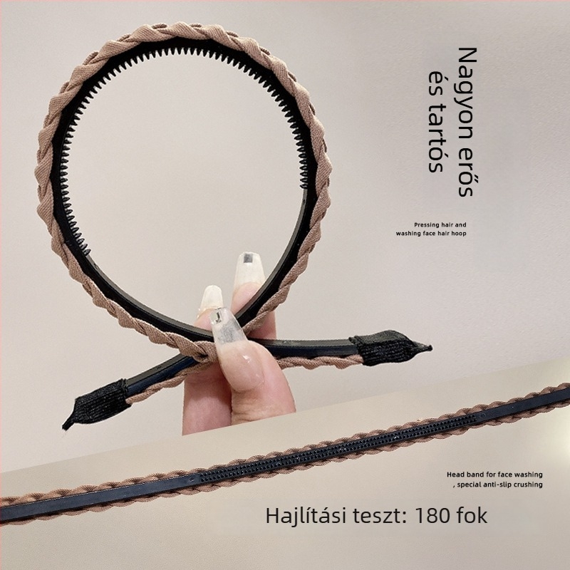 Textil hajpánt arcmosáshoz, kézzel készített, koreai stílusú, csúszásmentes fogazott kialakítású, nőknek