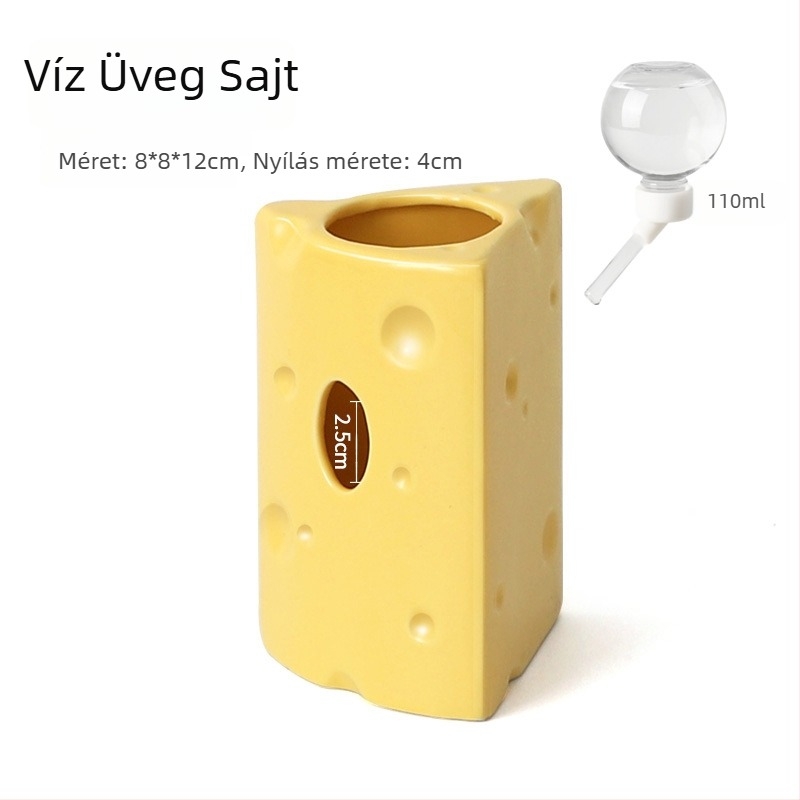 Sajtburger formájú kerámia hörcsögfészek nyári hűtésre, beltéri használatra (Anyag: Kerámia; Forma: Sajtburger; Évszak: Nyár; Stílus: Rajzfilm; Használat: Beltéri)
