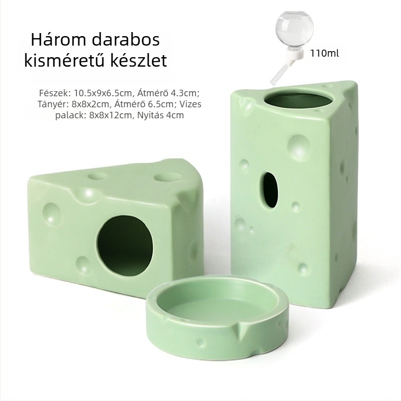 Sajtburger formájú kerámia hörcsögfészek nyári hűtésre, beltéri használatra (Anyag: Kerámia; Forma: Sajtburger; Évszak: Nyár; Stílus: Rajzfilm; Használat: Beltéri)