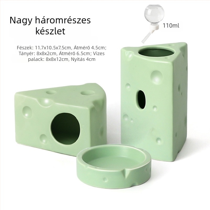 Sajtburger formájú kerámia hörcsögfészek nyári hűtésre, beltéri használatra (Anyag: Kerámia; Forma: Sajtburger; Évszak: Nyár; Stílus: Rajzfilm; Használat: Beltéri)