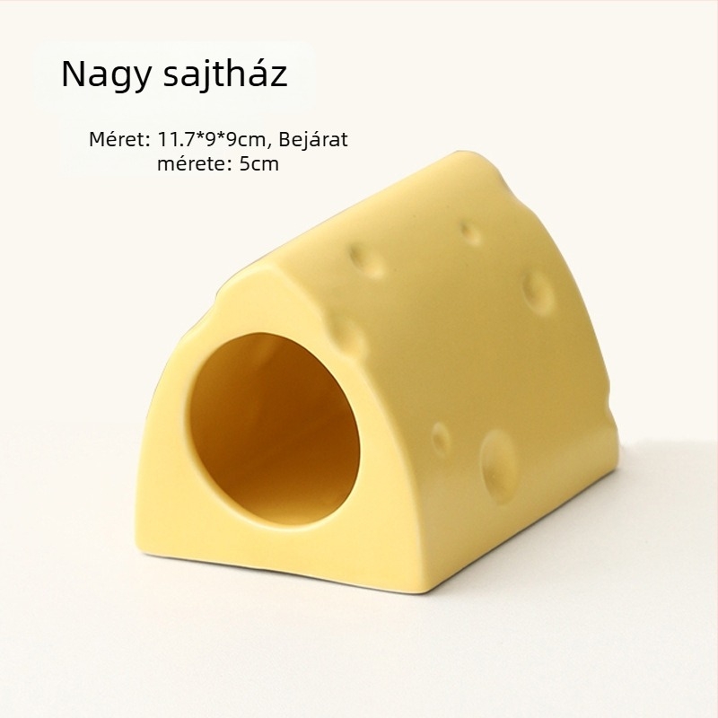 Sajtburger formájú kerámia hörcsögfészek nyári hűtésre, beltéri használatra (Anyag: Kerámia; Forma: Sajtburger; Évszak: Nyár; Stílus: Rajzfilm; Használat: Beltéri)