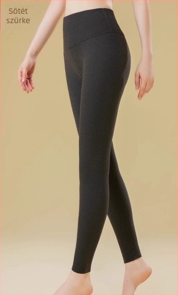 Női termos leggings, magas rugalmasság, varrat nélküli, karcsúsító fazon, bel- és kültéri viselésre ősz–télre, fleece béléssel, vastag, magas derekú