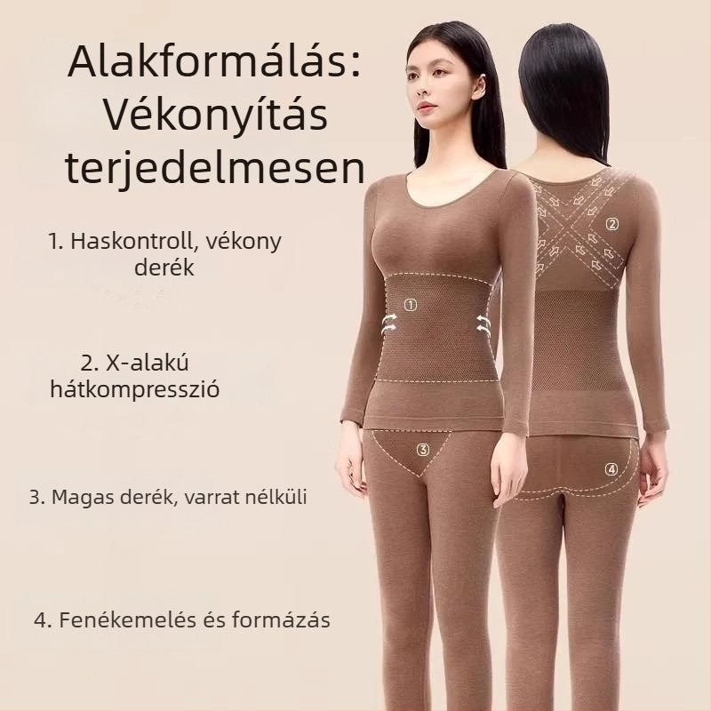 Női őszi-téli termoszálas alapréteg-készlet – testformálás és melegítés, felső és nadrág nylonból