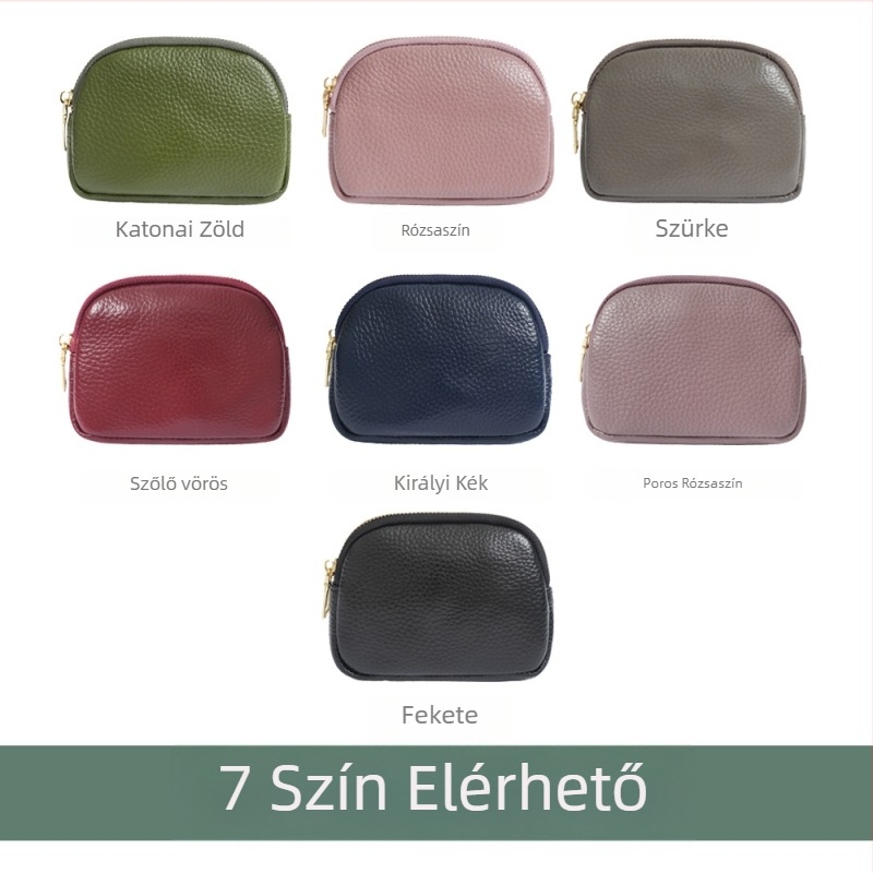 Női zipzáros érmés mini tárca kulcstartóval, valódi bőr, első réteg borjúbőr, városi minimalizmus, poliészter bélés (valódi bőr; első réteg borjúbőr; városi minimalizmus; poliészter bélés)
