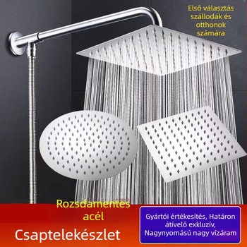 Rozsdamentes acél zuhanykészlet | eső funkció | G1/2 csatlakozás | krómozott permetező felület | modern minimalist stílus