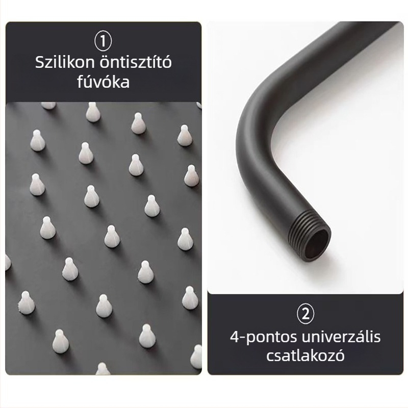 Rozsdamentes acél zuhanykészlet | eső funkció | G1/2 csatlakozás | krómozott permetező felület | modern minimalist stílus