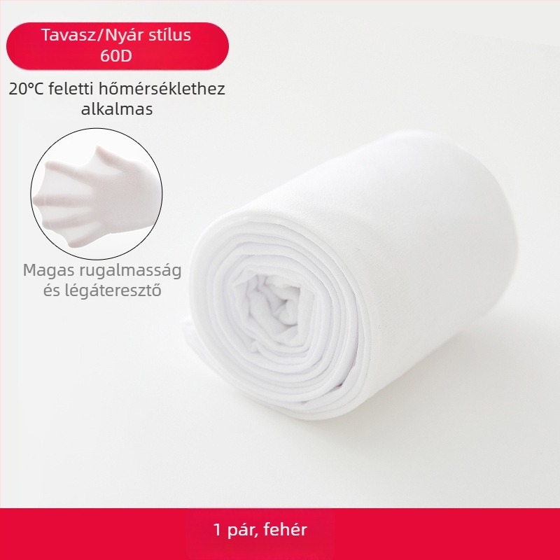 Gyerekeknek szóló táncos harisnyanadrág ősz–tél velúr béléssel, csúszásmentes, anti-pilling, fehér nylon