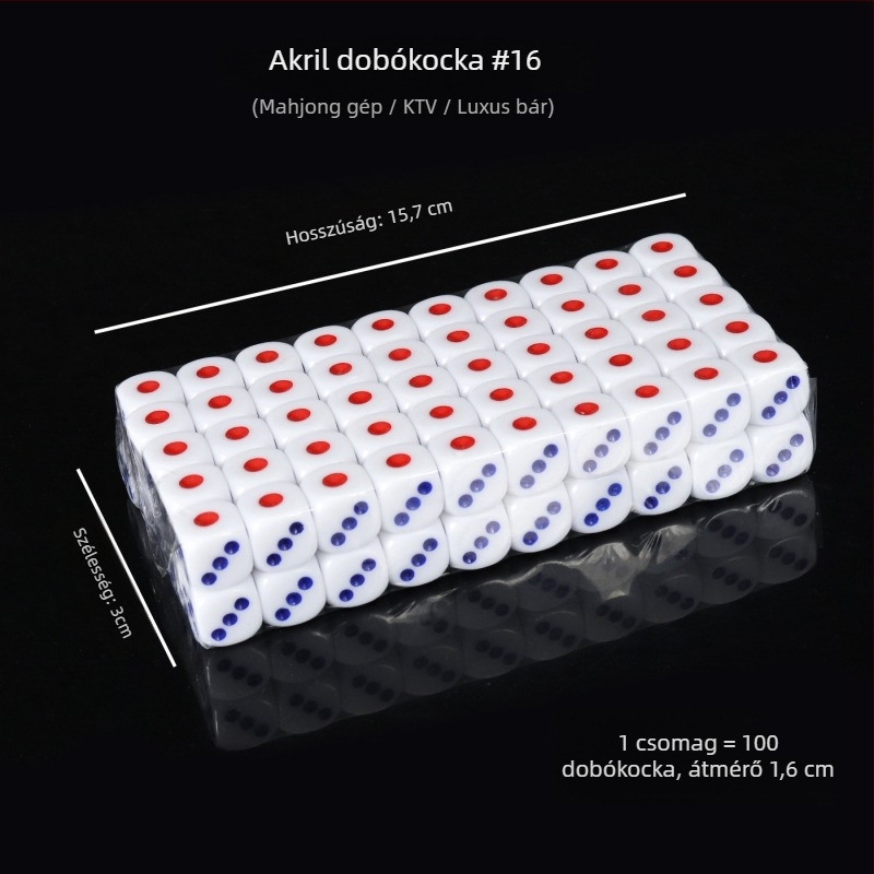 Akril kockák kerek sarkokkal, kristályos kockák, készleten, modell iHFRnr2f; Anyag: Akril; Stílus: Kerek sarkú; Forma: Egyéb; Alkalmazási jelenetek: sakk és kártyajáték